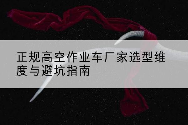永善高空作业车厂家-正规选型维度与避坑指南