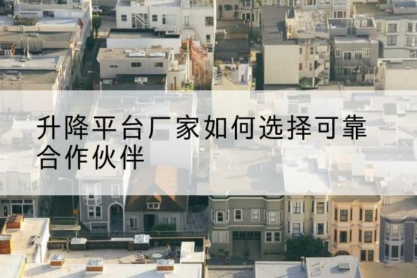 永善升降平台厂家-如何选择可靠合作伙伴