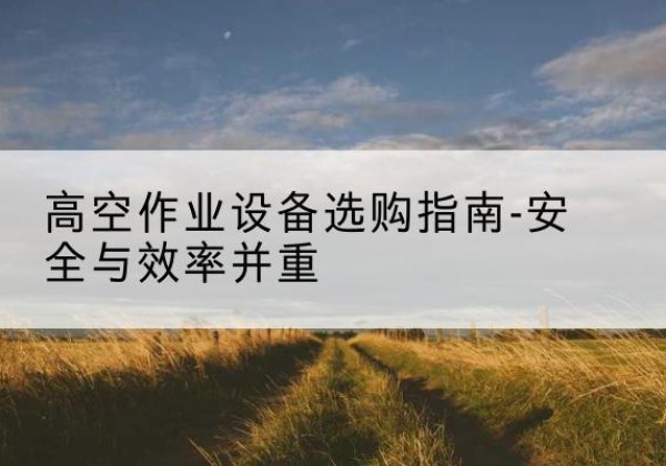 永善登高车怎么选-高空作业设备选购指南-安全与效率并重